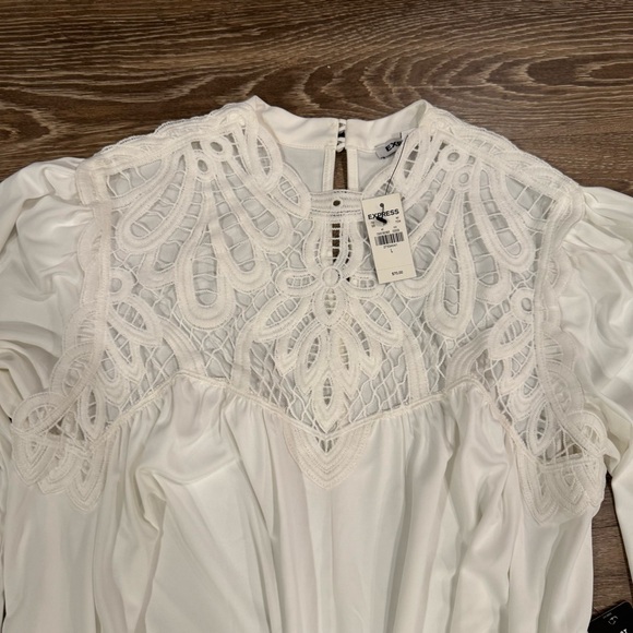 Express White Lace Top size L - Picture 2 of 5